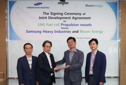 三星重工与Bloom Energy签署协议，加紧开发燃料电池动力船舶