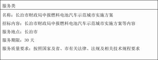 预算170万元 长治、大同两市申报燃料电池汽车示范城市实施方案