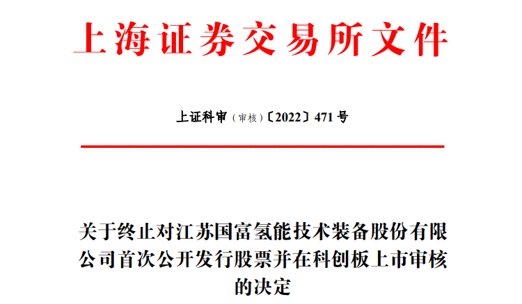 国富氢能IPO终止！